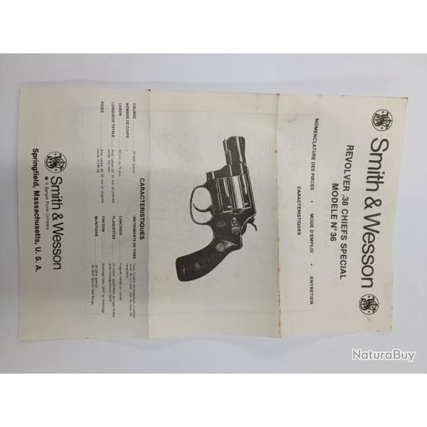 Manuel Smith et Wesson model 36 38 spcial