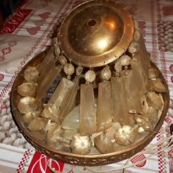 LUSTRE ANCIEN A PAMPILLES EN VERRE