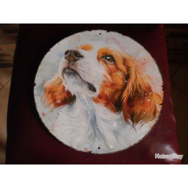 Plaque mtal dcoration chien 1