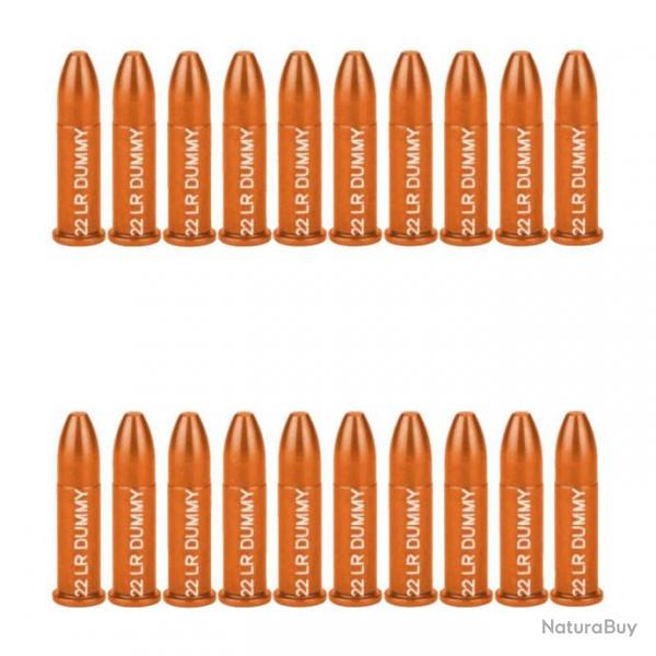 20 douilles "Dummy rounds" cal. 22 LR en aluminium - A-Zoom