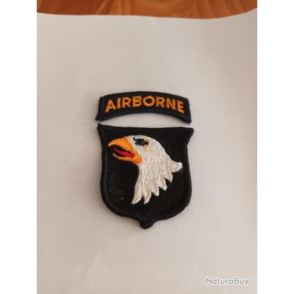 Patch armee us 101st AIRBORNE DIVISION avec tab AIRBORNE ORIGINAL 3