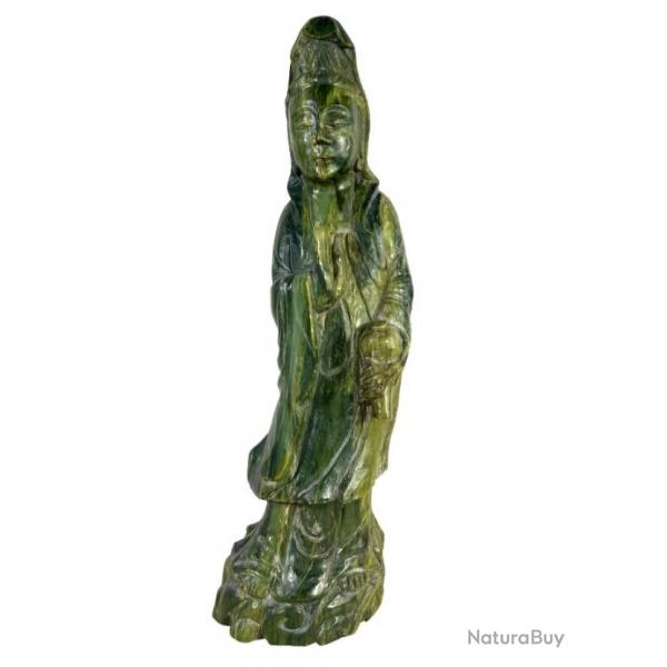 Statue Asie Guaying pierre dure verte