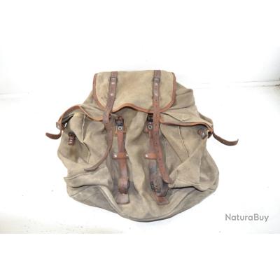 Pochette ceinture en cuir épais vintage des années 1950/60, pochette longue armée française en cuir véritable robuste beige sable naturel support vintage rétro militaire - France