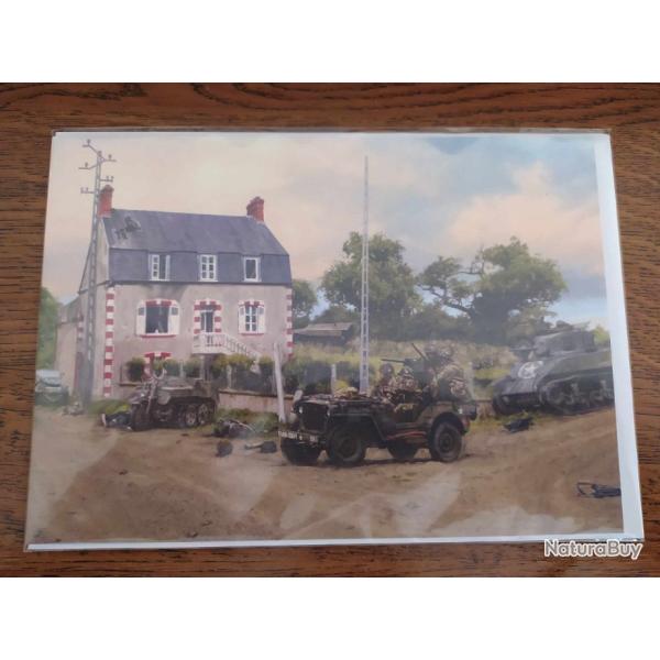 CARTE DEBARQUEMENT NORMANDIE D-DAY 6 JUIN 1944 LE DEAD MAN CORNER A CARENTAN