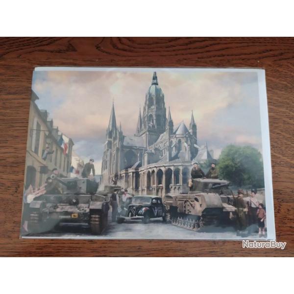 CARTE DEBARQUEMENT NORMANDIE D-DAY 6 JUIN 1944 LIBERATION DE BAYEUX