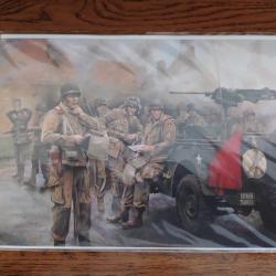 CARTE DEBARQUEMENT NORMANDIE D-DAY 6 JUIN 1944 MOVING ON 101eme AIRBORNE JEEP