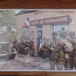 CARTE DEBARQUEMENT NORMANDIE D-DAY 6 JUIN 1944 STAND EASY  101eme AIRBORNE CAFE DE NORMANDIE