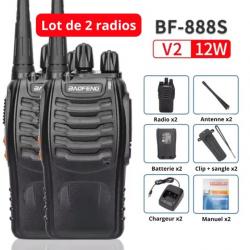 2PCS Talkie Baofeng BF-888S UHF Longue Portée Bidirectionnelle