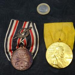 médailles allemande ww1 14-18 militaria lot de deux