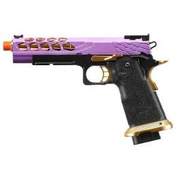 Pistolet Airsoft GBB Stryk Hi-Capa 5.1 Violet et Or Lancer Tactical