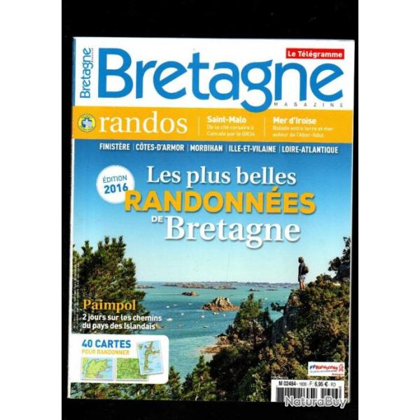 les plus belles randonnes de bretagne , revue bretagne magazine 2016 gr34