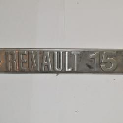 Renault 15TL Alu   logo sigle insigne monogramme hayon coffre  véhicule ancien  (17)