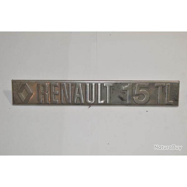 Renault 15TL Alu   logo sigle insigne monogramme hayon coffre  vhicule ancien  (17)