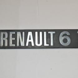 Renault 6 TL plastique  logo sigle insigne monogramme hayon coffre  véhicule ancien  (17)