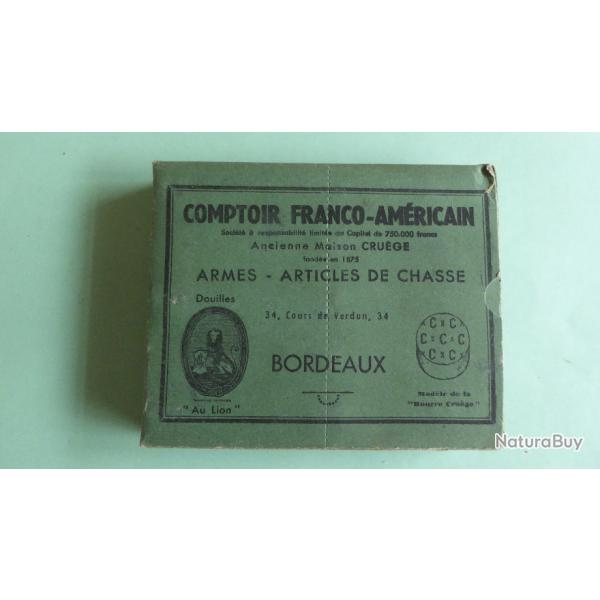 REF 25 - CARTOUCHES DE CHASSE CARTON CAL 12 - plomb n 6 - COMPTOIR FRANCO-AMERICAIN  - BORDEAUX