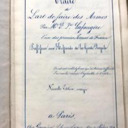 Justin Lafaugère - Manuscrit original de 1825 de L'art de faire des armes