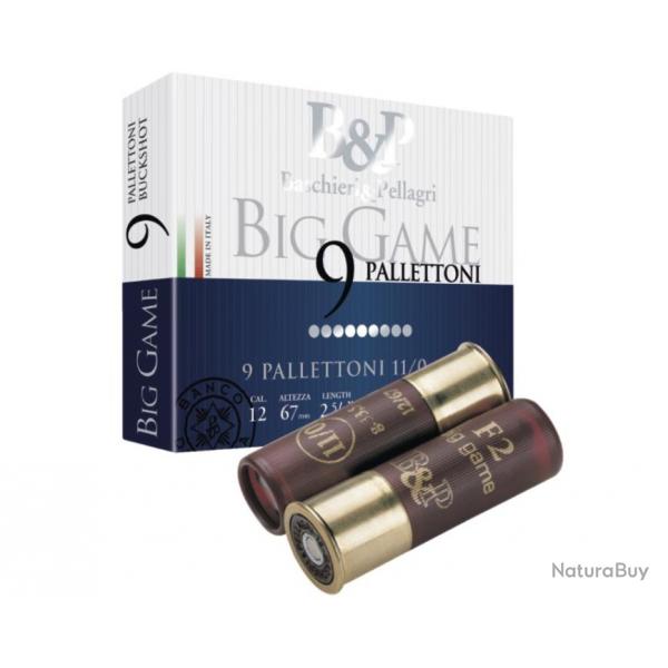 Chevrotine B&P Calibre 12/67 (9 Grains) Bourre grasse 33,5 grammes (Boite de 10 cartouches)