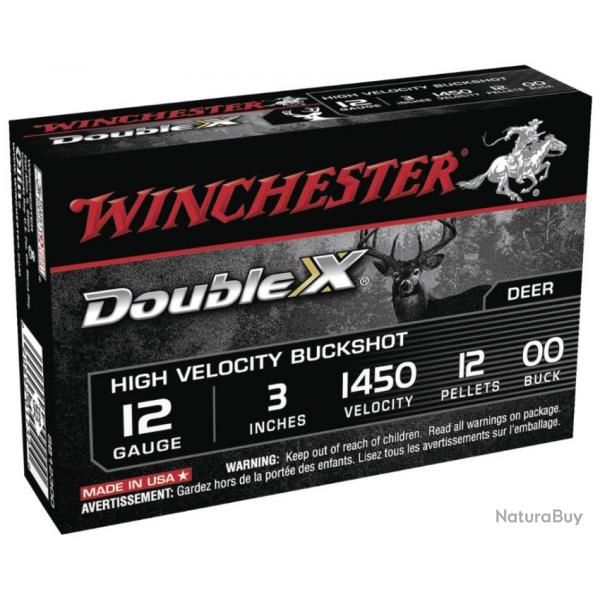 Chevrotine WINCHESTER Calibre 12/76 (12 Grains) Bourre jupe 42 grammes (Boite de 5 cartouches)