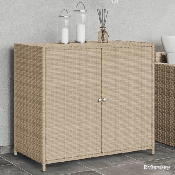 Armoire de rangement de jardin beige 83x45x76 cm rsine tresse