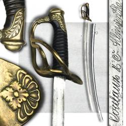 RARE & LUXUEUX SABRE DE LA CAVALERIE FRANCAIS / BELGE D'OFFICIER, MOD.1822, XIX, ORIGINAL