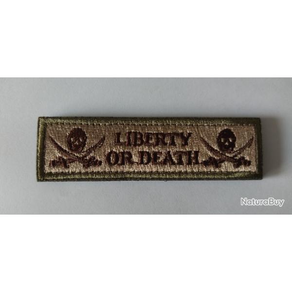 Patch/Ecusson Liberty or Death beige velcro