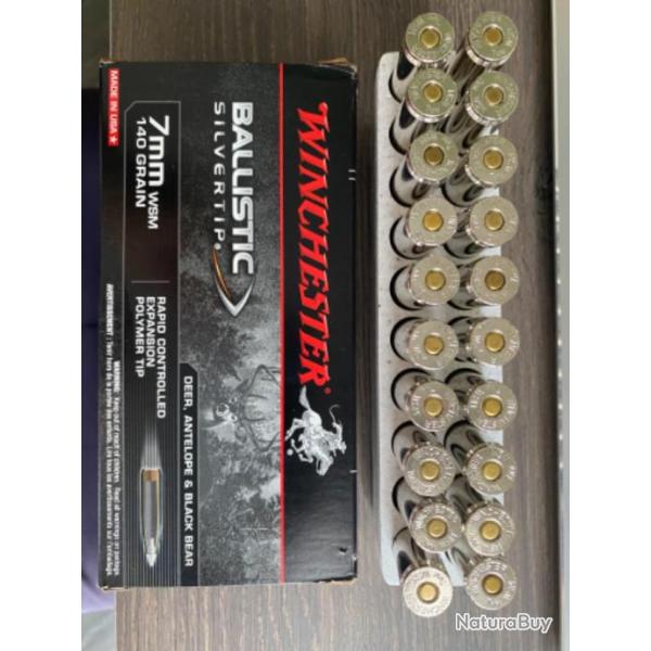 1 bote de 20 balles Winchester cal. 7mm Wsm balistique silvertip