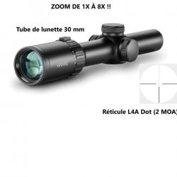 VANTAGE 30 WA IR - Low profile, capped turrets 1-8x24 30mm, WA, IR L4A Dot