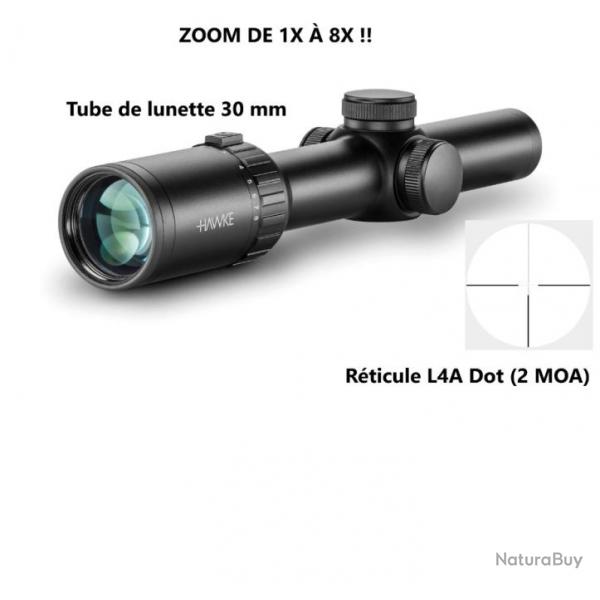 VANTAGE 30 WA IR - Low profile, capped turrets 1-8x24 30mm, WA, IR L4A Dot