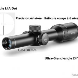 Lunette de battue Hawke Endurance 30 WA 1-4x24 avec réticule L4A Dot ! Neuve