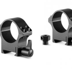 PROFESSIONAL STEEEL RING MOUNTS with nut & lever Weaver, 30mm Diameter, Medium (Nut & Lever)