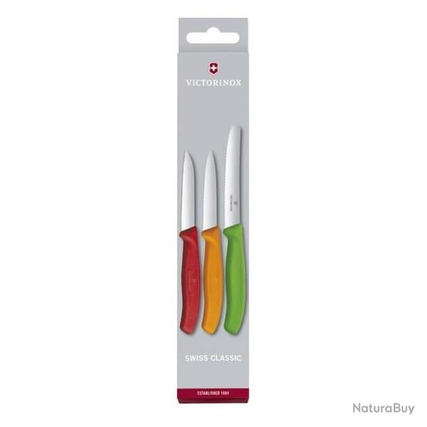 6.7116.32 Set de 3 couteaux office Victorinox Swiss Classic assortis