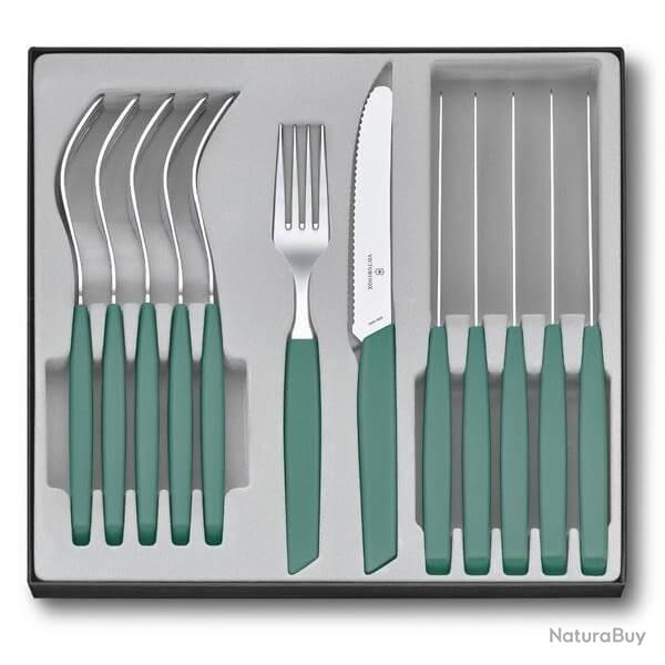 6.9096.11W43.12 Mnagre Victorinox 12 pices Swiss Modern table vert sauge