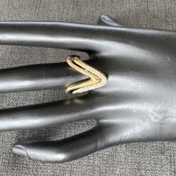 Bague originale en or massif 14 carats et saphirs - taille 57