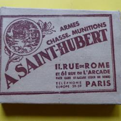 REF 35 - ANCIENNE ET RARE BOÎTE CARTOUCHES CHASSE CAL 16 - A SAINT-HUBERT - PLOMBS N° 6 et 5