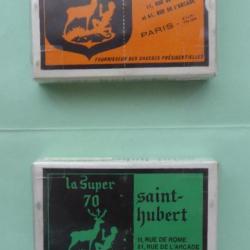 REF 37 - SUPER LOT 2 BOÎTES CARTOUCHES CHASSE CAL 16 - SAINT-HUBERT - PLOMBS N° 4 et 6