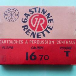 REF 38 - RARE ANCIENNE BOÎTE CARTOUCHES CHASSE CAL 16 - GASTINNE RENETTE - PLOMBS N° 8