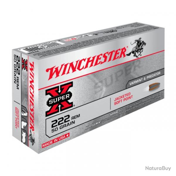 20 CARTOUCHES WINCHESTER POWER POINT 50G CALIBRE 222REM