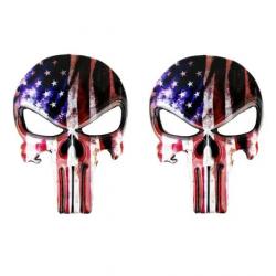 Sticker badge Punisher métal 3D - USA x2