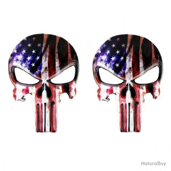 Sticker badge Punisher mtal 3D - USA x2