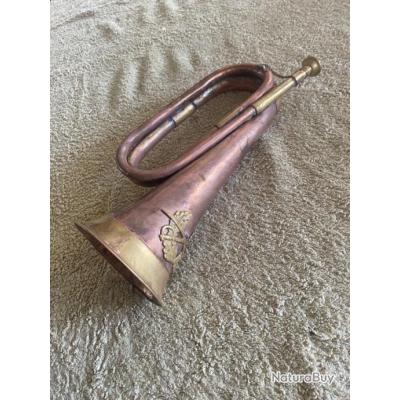 Bugle Militaire Laiton 15.2cm - Corne Armée Plaquée Cuivre - Embouchure École - Cadeau Enfant Musical