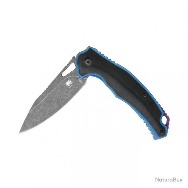 Couteau Cobratec Knives Axle Manche Blue/G10 Lame Acier D2 Linerlock Clip CBTAXLBLGF