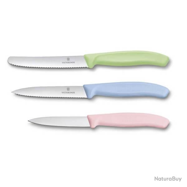 6.7116.34L3 Jeu de 3 couteaux Victorinox Swiss Classic pastel 3