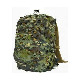 Housse de Sac à Dos Tactique en Maille Respirante Motif Camouflage JNG 80L