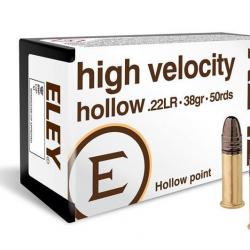 Munitions ELEY cal.22lr high velocity hollow point 38gr par 500