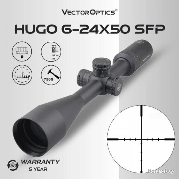 Vector Optics Lunette de Vise Hugo 6-24x50 SFP