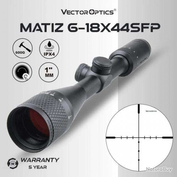 Lunette de vise VECTOR OPTICS Matiz 6-18x44AO SFP 1" - Spciale Chasse.