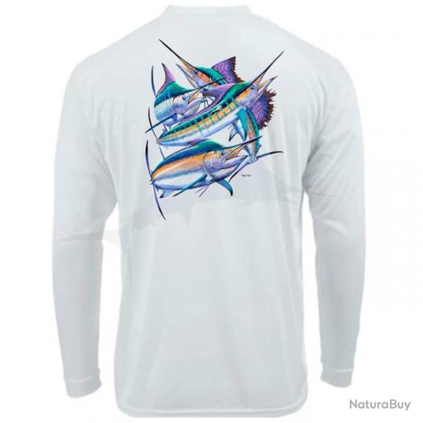 L Shirt BlacktipH Billfish World Blanc