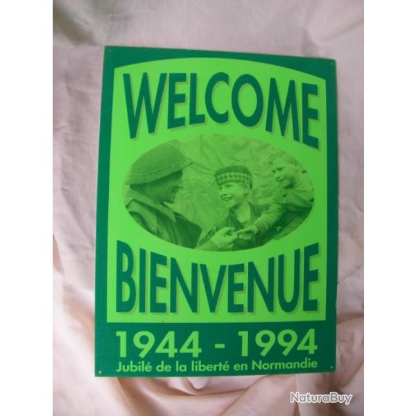 WW2/POSTWAR FRANCE AFFICHE WELCOME DEVISE COMMRORATION 50e ANNIVERSAIRE DU DBARQUEMENT NORMANDIE