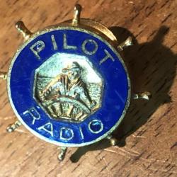 insigne medaille boutoniere pilot radio emaille bleu