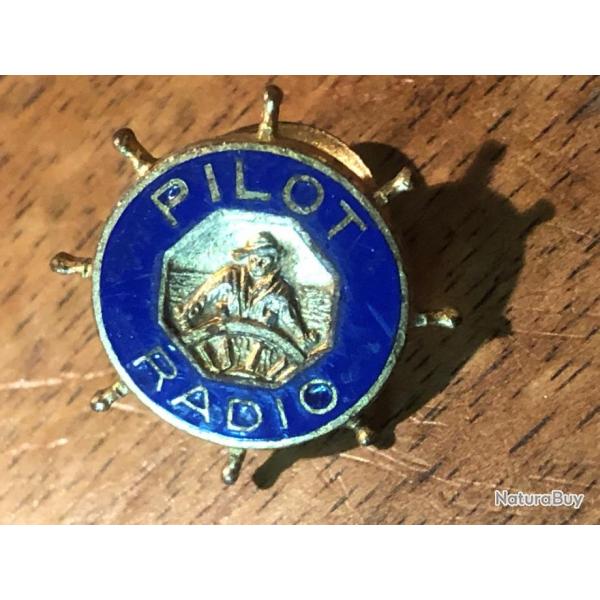 insigne medaille boutoniere pilot radio emaille bleu